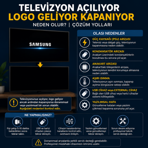 Televizyon Açılıyor Logo Geliyor Kapanıyor Neden Olur ve Çözüm Yolları